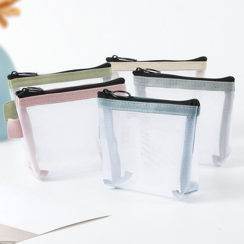 Transparent Mesh Mini Cosmetic Bag Makeup Case - BeautiMass