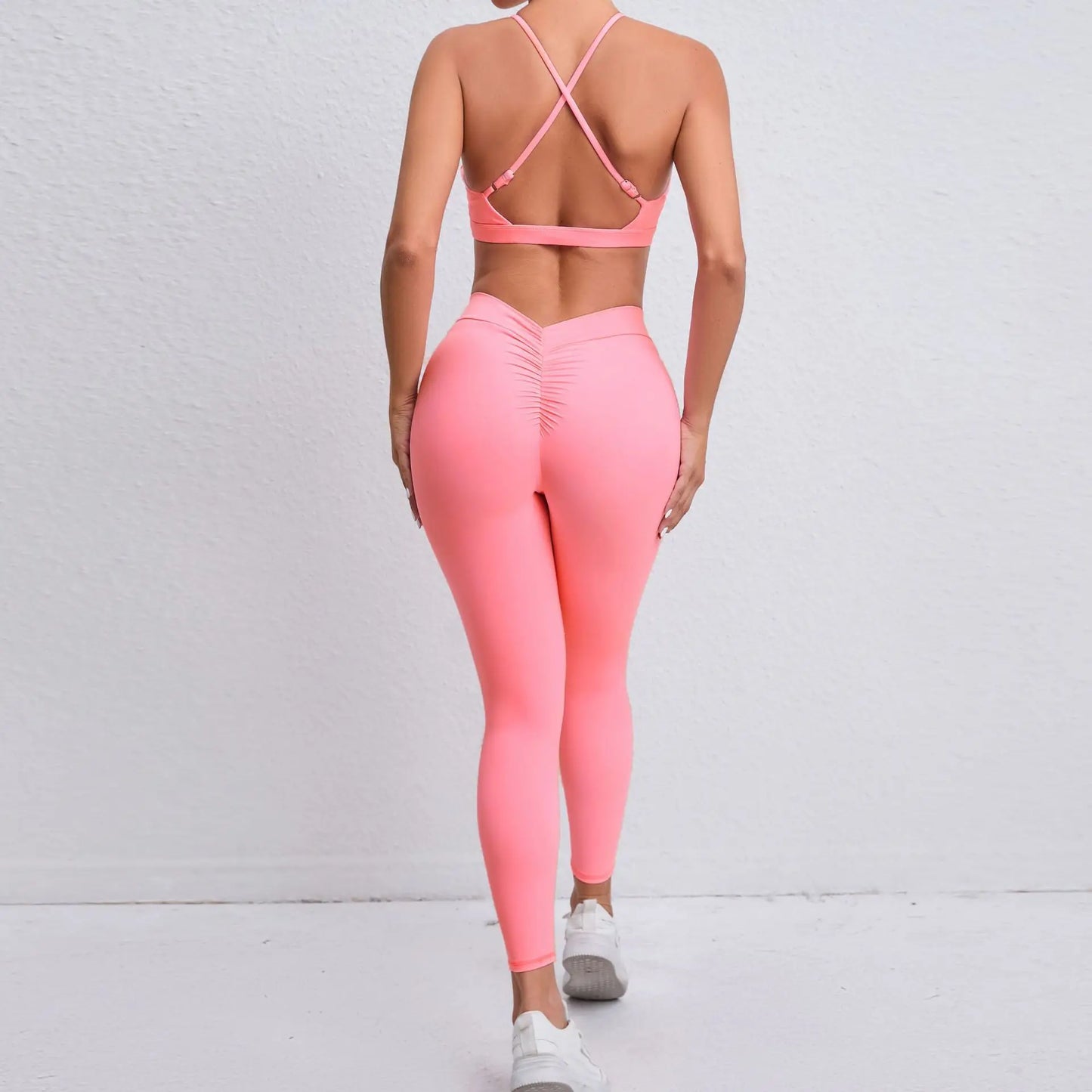 Yoga Women's Tracksuit 2PCS Fitness Yoga Sets Sportswear Workout Bra+High Waist Leggings Gym Clothing Sports Suits Athletic Wear - BeautiMass