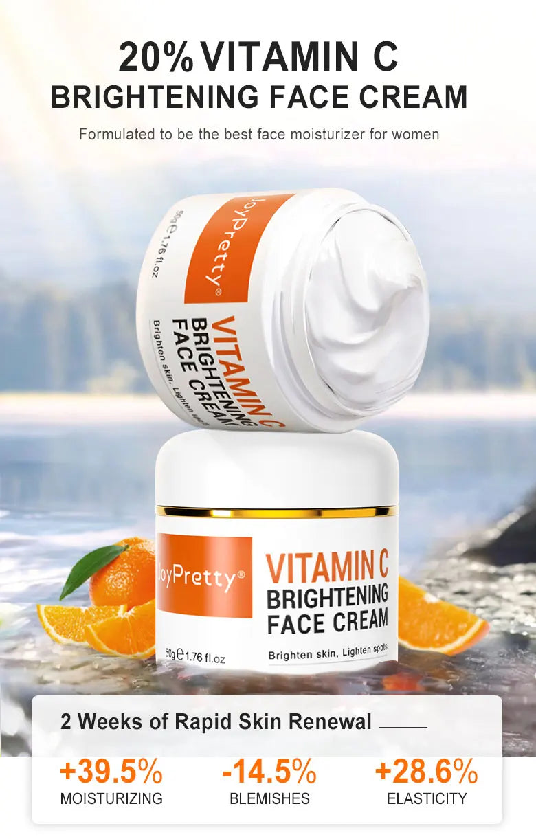 Vitamin C Face Cream Whitening Dark Spots Removal Moisturizing Facial Cream - BeautiMass