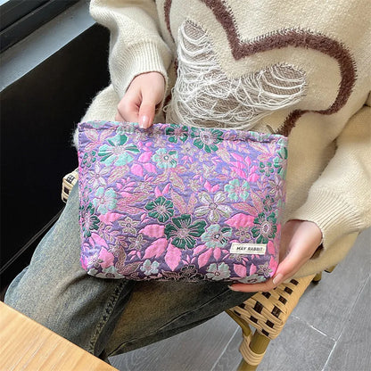 Vintage Relief Flower High-quality Makeup Bag for Women - BeautiMass