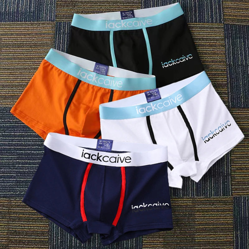 4Pcs Underwear Men's Boxer Shorts Cotton Homme U Convex Underpants - BeautiMass