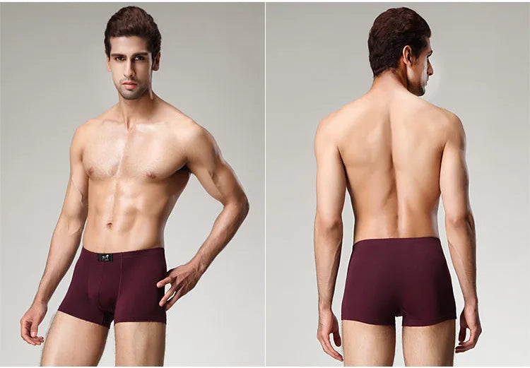 7Pcs/Lot Men's Solid Color Boxer High-quality Moda Comfortable Soft Underwear Size L-6XL - BeautiMass