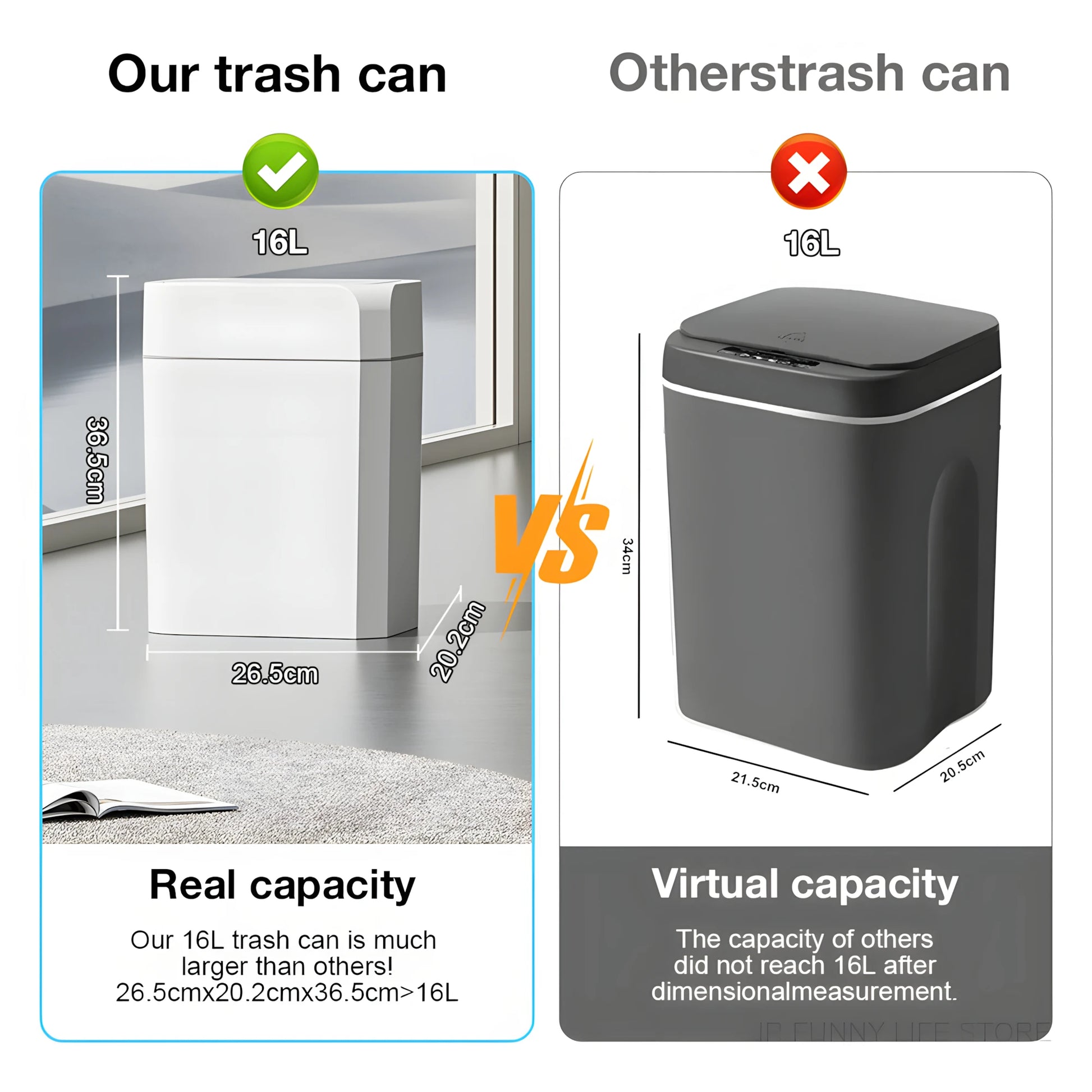 12L+16L Smart Sensor Anti odor Automatic Trash Bin For Toilet White Electric Wastebasket - BeautiMass