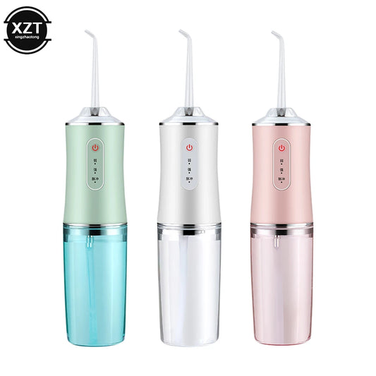 Portable Electric Flosser USB Rechargeable Oral Rinse Strong Water Pressure Tooth Cleaner 220ml Waterproof Tooth Scaler BeautiMass