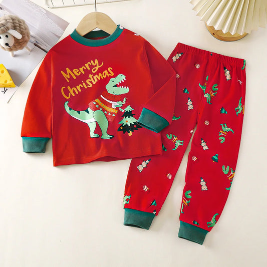 Baby Boys Girls Christmas Long Sleeve Pajamas Children's Autumn Winter Sleepwear Clothing Sets - BeautiMass