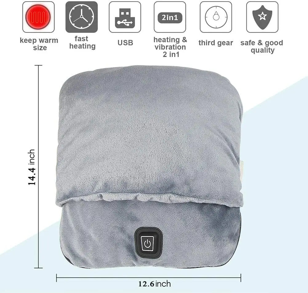 Winter Universal Electric Foot Heating Pad USB Charging Washable Household Foot Warmer Heater Soft Plush Foot Warming Mat 29cm BeautiMass