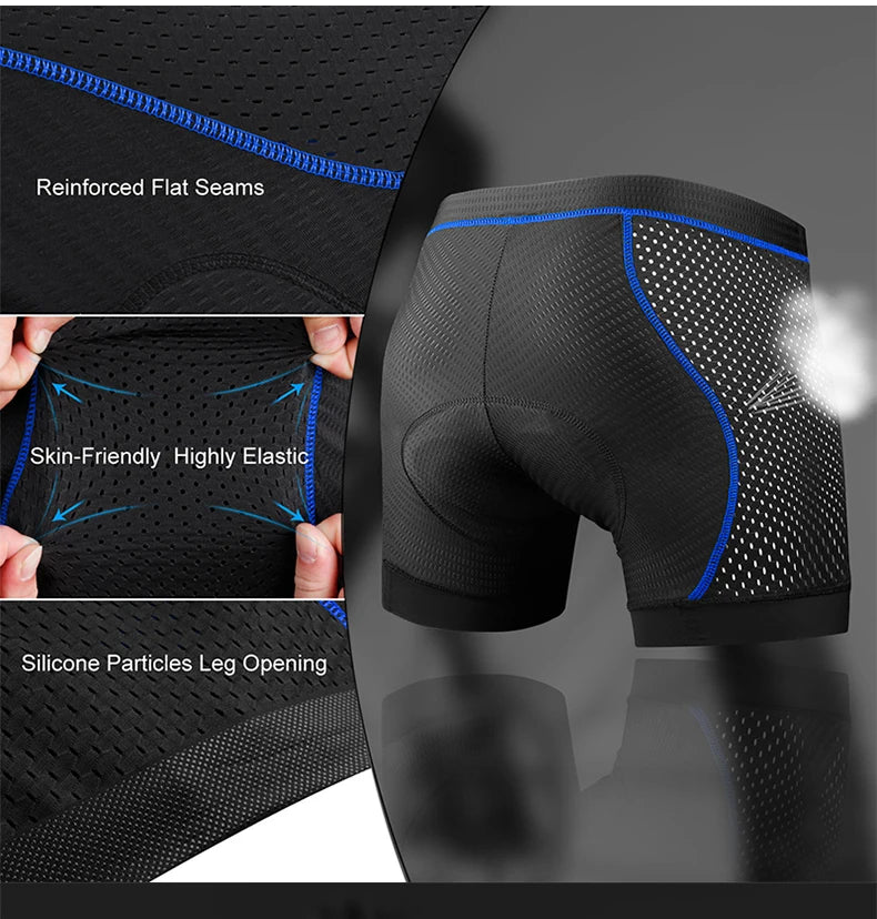 X-TIGER Cycling Underwear 5D Breathable Padded Gel Bike Shorts - BeautiMass