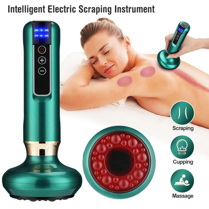 Electric Cupping Massager Vacuum Suction Cup Anti Cellulite Health Scraping Infrared Heat - BeautiMass