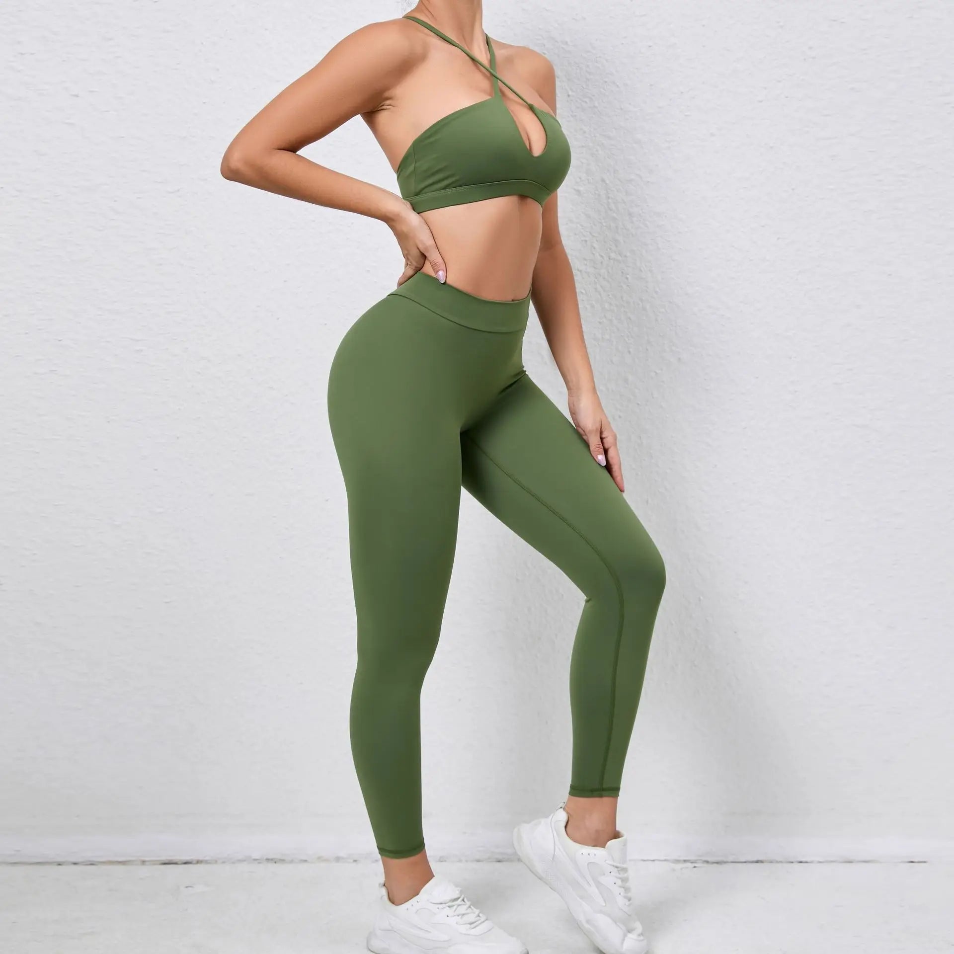 Yoga Women's Tracksuit 2PCS Fitness Yoga Sets Sportswear Workout Bra+High Waist Leggings Gym Clothing Sports Suits Athletic Wear - BeautiMass