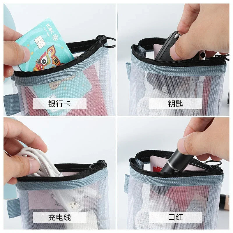 Transparent Mesh Mini Cosmetic Bag Makeup Case - BeautiMass