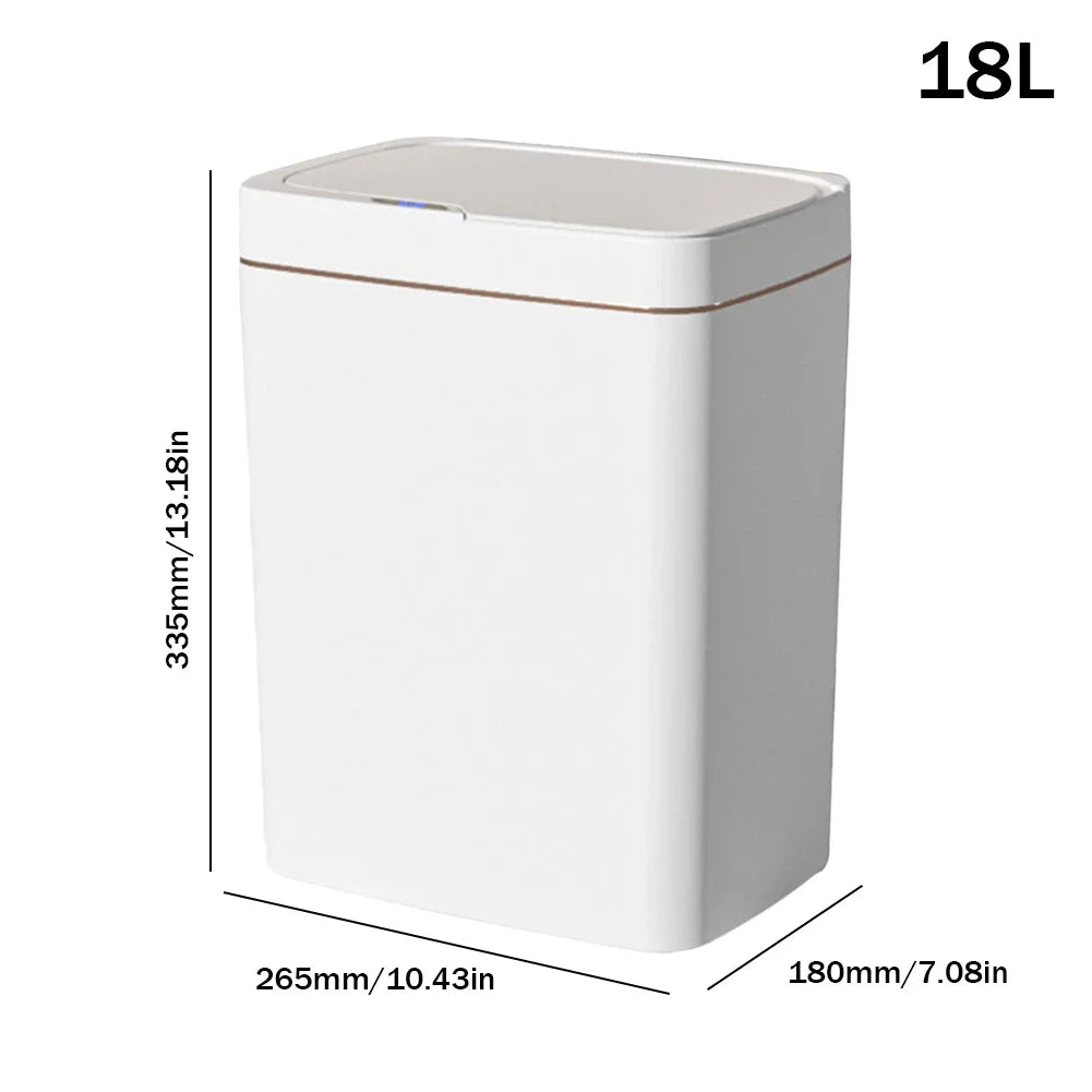 15/18L Smart Sensor Waterproof Intelligent Touchless Quiet Auto Motion Sensor Trash Can - BeautiMass