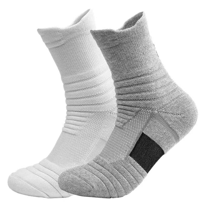 2Pairs Anti-slip Football Socks Men Women Cotton Sock Short Long Tube - BeautiMass