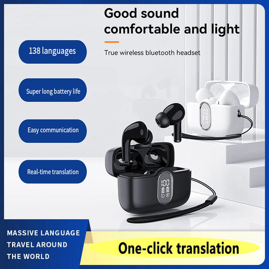 Bluetooth Voice Translator Wireless 144 Language Earphone Real Time Smart Travel Voice Translation Headphone - BeautiMass