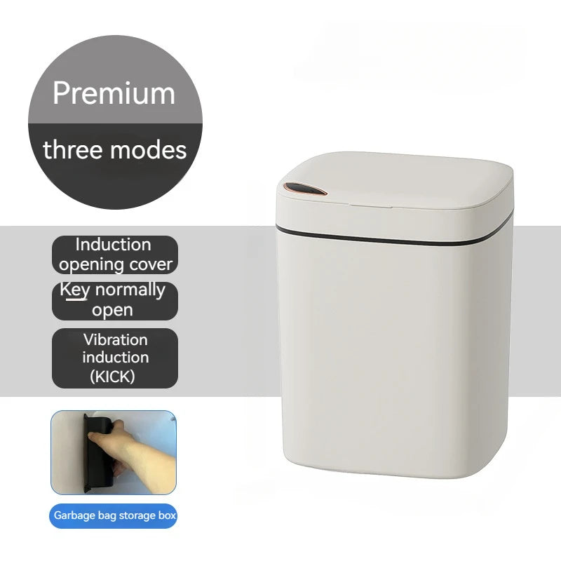 16L Smart Automatic Sensor Indoor Bathroom Crack Trash Can - BeautiMass