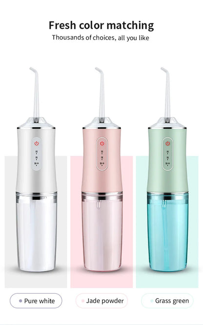 Oral Irrigator USB Rechargeable Water Flosser Portable Dental Water Jet 310ML Water Tank IPX7 Waterproof Teeth Cleaner Travel BeautiMass