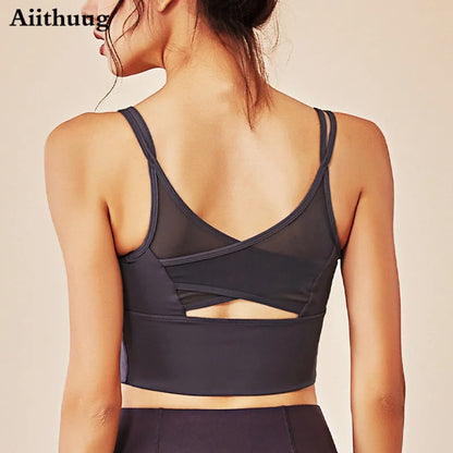 Aiithuug Yoga Bras Fitness Shirts Running Tops Sports Bras Gym Workout Crop Top Yoga Crop Tops Fitness Tank Top Running Bra BeautiMass