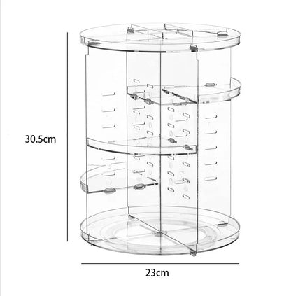 360 degree rotating transparent cosmetic storage box - BeautiMass