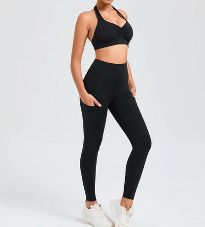 Women's Tracksuit Fitness Suit Yoga Sets Sportswear Clothes Bra+High Waist Leggings - BeautiMass