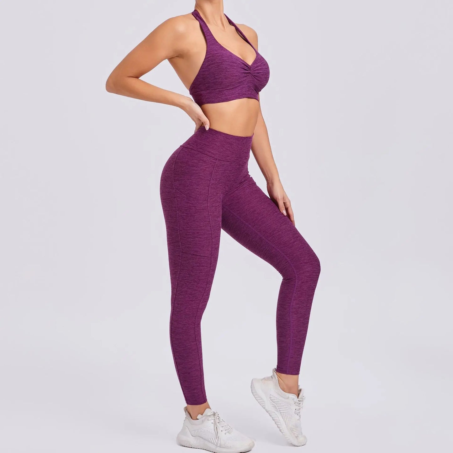 Women's Tracksuit Fitness Suit Yoga Sets Sportswear Clothes Bra+High Waist Leggings - BeautiMass