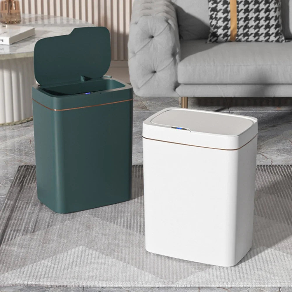 15/18L Smart Sensor Waterproof Intelligent Touchless Quiet Auto Motion Sensor Trash Can - BeautiMass