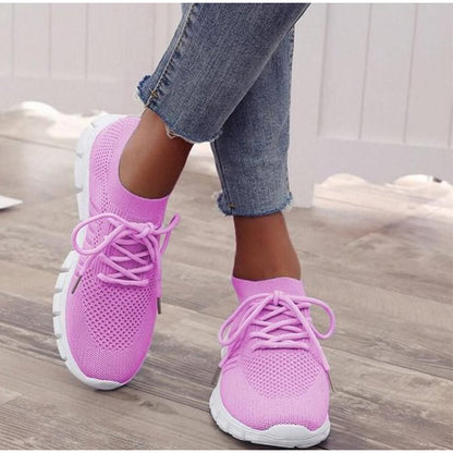 Women Slip on Mesh Light Breathable Running Sneakers Walking Shoes - BeautiMass