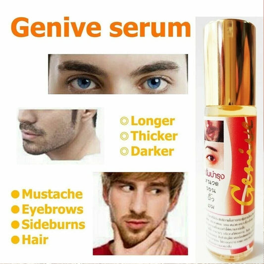 Thailand Genive Hair Growth Serum Thai Lan Hair Beard Eyebrow Sideburns Longer Thicker 10ML - BeautiMass