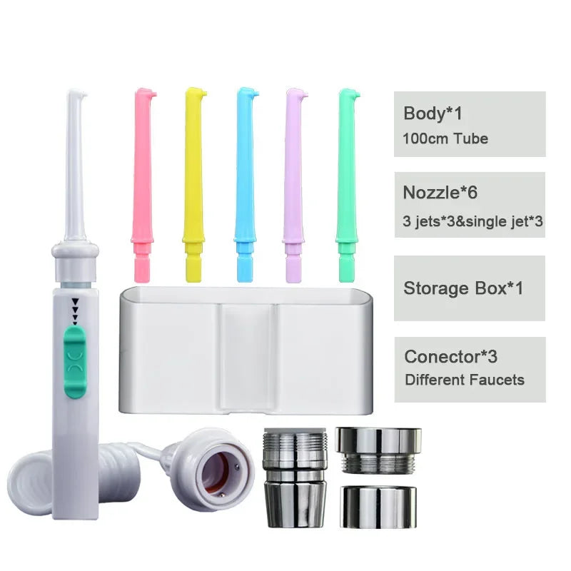 LISM Water Dental Flosser Faucet Oral Irrigator Floss Dental Irrigator Dental Pick Oral Irrigation Teeth Cleaning Machine BeautiMass