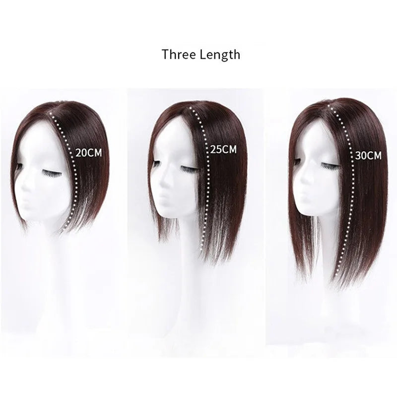 Straight Hair Clip In Human Hair Extension Silk Top Base Topper For Women Toupee Hairpiece Wig 12x13cm Natural Color Top Wig BeautiMass