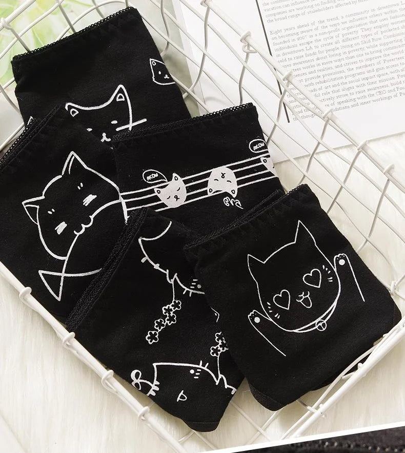 5Pcs/set Cotton Cartoon Cute Panties Short Underwear For Women Ladies - BeautiMass