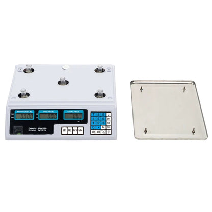 ACS-30 40kg/5g Digital Price Computing Scale for Vegetable US Plug Silver & White - BeautiMass