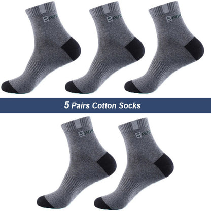 5 Pair Bamboo Fiber Autumn Winter Men Breathable Cotton Sports Socks - BeautiMass