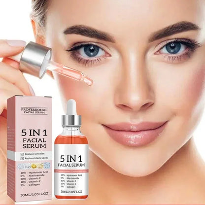 5 In 1 Fade fine lines Firming Face Serum Vitamin C Moisturizer - BeautiMass