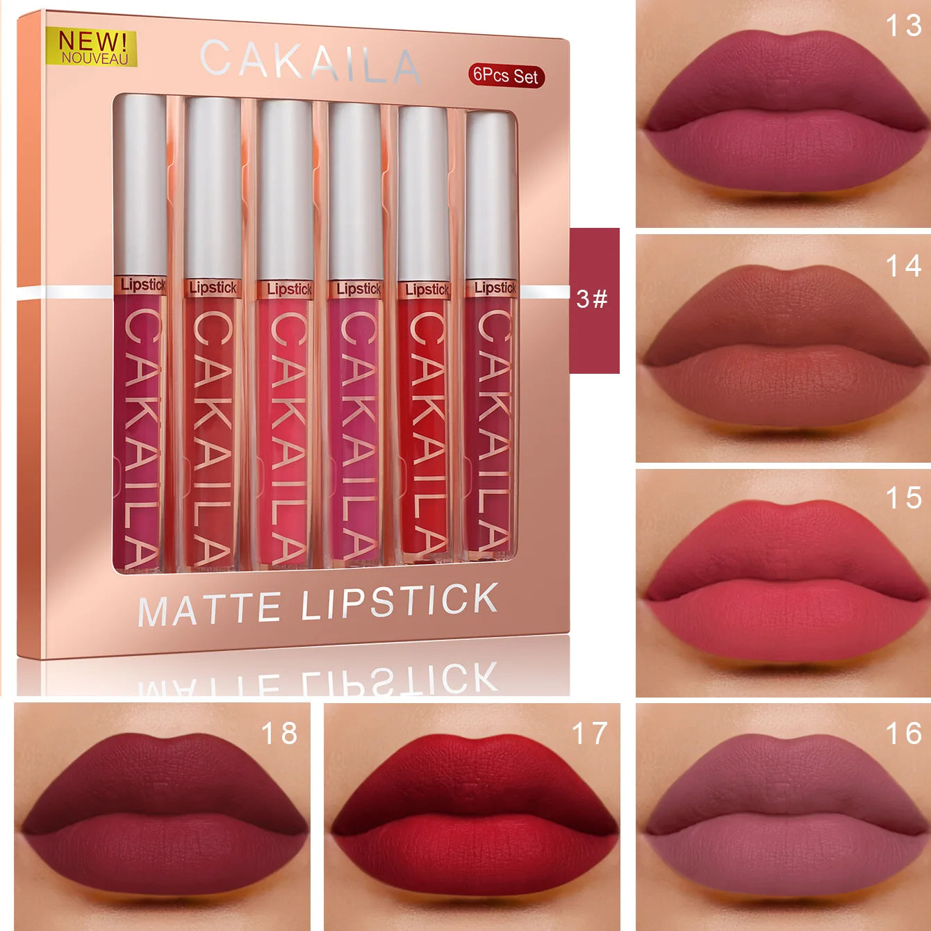 10/6 PCS Lipstick Set Matte Nude Liquid Lip Stain Makeup for women Non stick Cup Lip Gloss Waterproof Long lasting Cosmetics BeautiMass