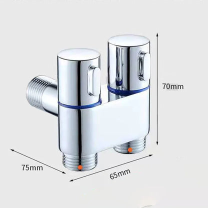 Zinc Alloy Angle Valve Toilet Bidet Sprayer Set One In Two Out Water Cleaning Sprayer - BeautiMass