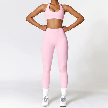 Yoga Clothing Suits Athletic Wear Women High Waist Leggings And Top Two Piece Sports Set Gym Tracksuit Fitness Workout Outfits - BeautiMass