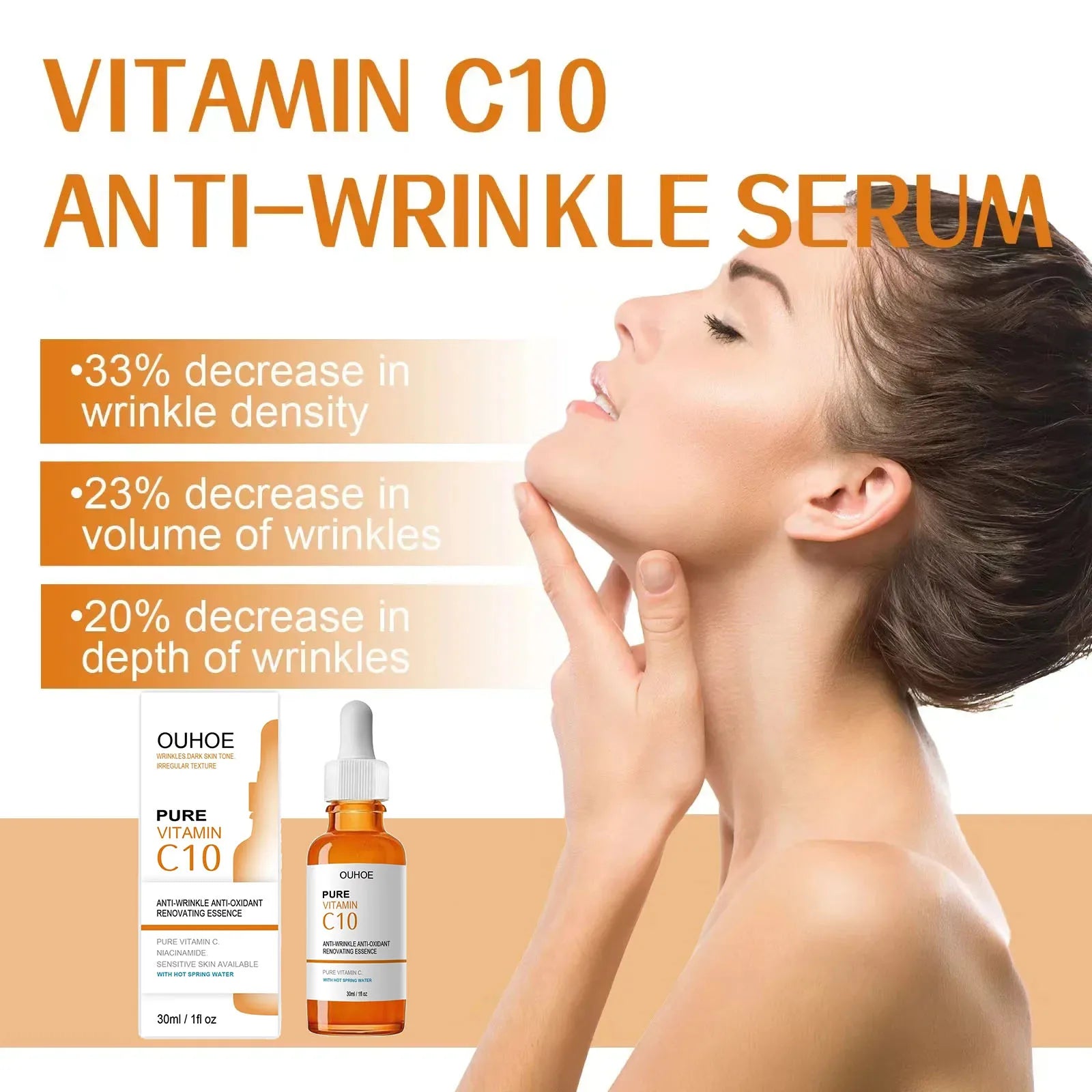 Vitamin C Wrinkle Remover Face Serum Lifting Firming Fade Fine Lines - BeautiMass