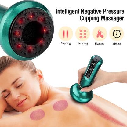 Electric Cupping Massager Vacuum Suction Cup Anti Cellulite Health Scraping Infrared Heat - BeautiMass