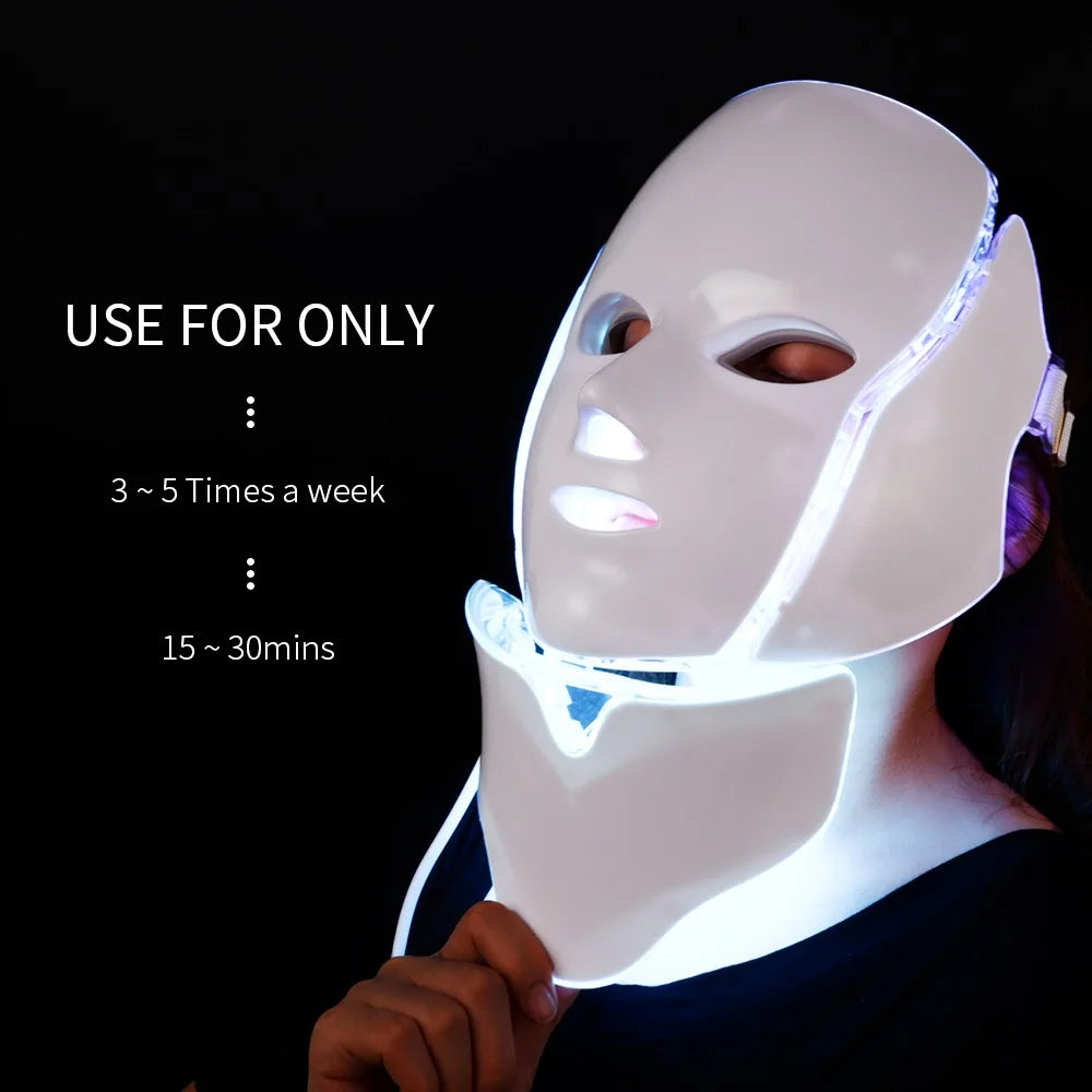 Air Bag-7 Colors Light LED Skin Care Facial Beauty Mask With Neck Skin Rejuvenation - BeautiMass