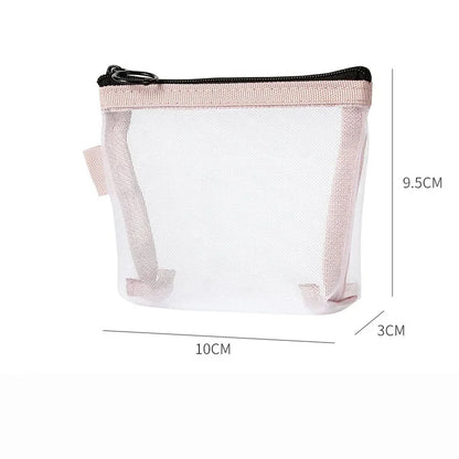 Transparent Mesh Mini Cosmetic Bag Makeup Case - BeautiMass