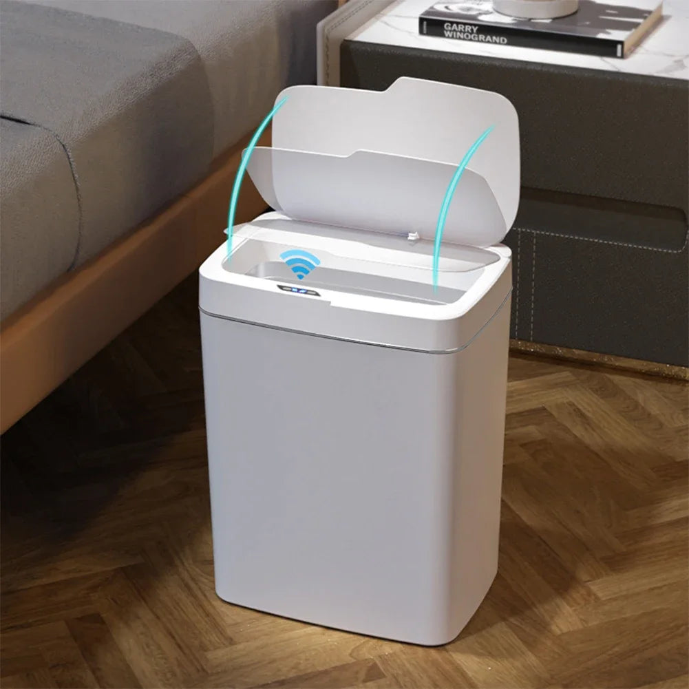 15/18L Smart Sensor Waterproof Intelligent Touchless Quiet Auto Motion Sensor Trash Can - BeautiMass