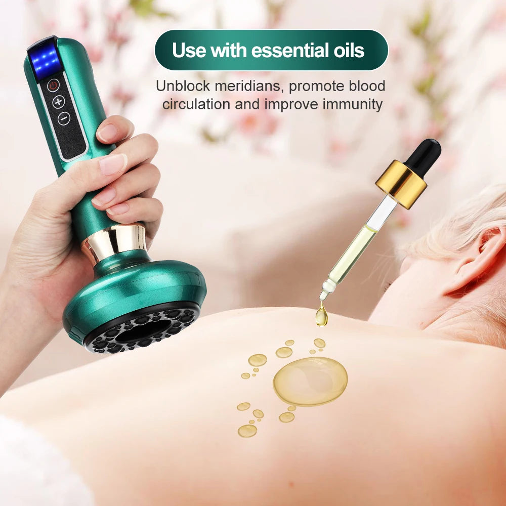 Electric Cupping Massager Vacuum Suction Cup Anti Cellulite Health Scraping Infrared Heat - BeautiMass