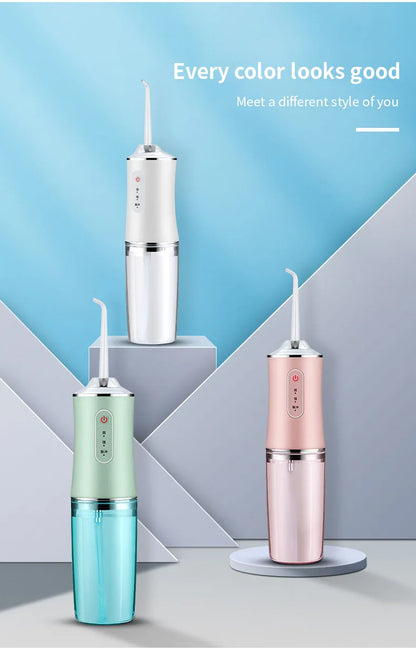 Oral Irrigator USB Rechargeable Water Flosser Portable Dental Water Jet 310ML Water Tank IPX7 Waterproof Teeth Cleaner Travel BeautiMass