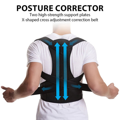 Back Brace Posture Corrector Adjustable Back And Shoulder Posture Lumbar Support for Improve Scoliosis - BeautiMass