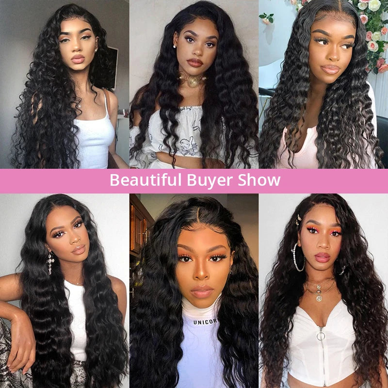 40 Inch Loose Deep Wave 13x6 HD Lace Frontal Human Hair Wig Brazilian Curly 13x4 - BeautiMass