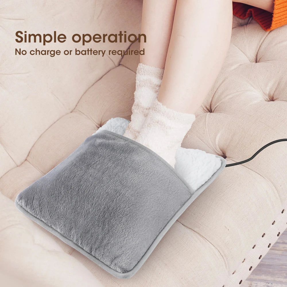 Winter Electric Foot Heating Pad USB Charging Soft Plush Washable Foot Warmer Heater Improve Sleeping Household Foot Warming Mat BeautiMass