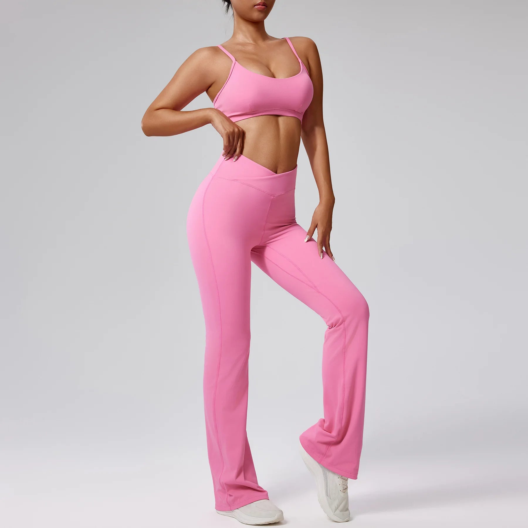 Women Tracksuit 2PCS Yoga Set Workout Clothes Sportswear Gym Clothing High Waist Leggings - BeautiMass