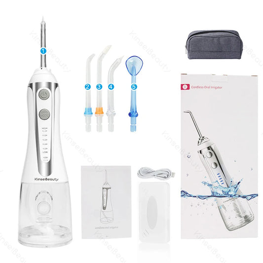 Oral Irrigator Water Flosser Water Thread for Teeth Cleaning Withening Device 5 Modes USB Rechargeable BeautiMass