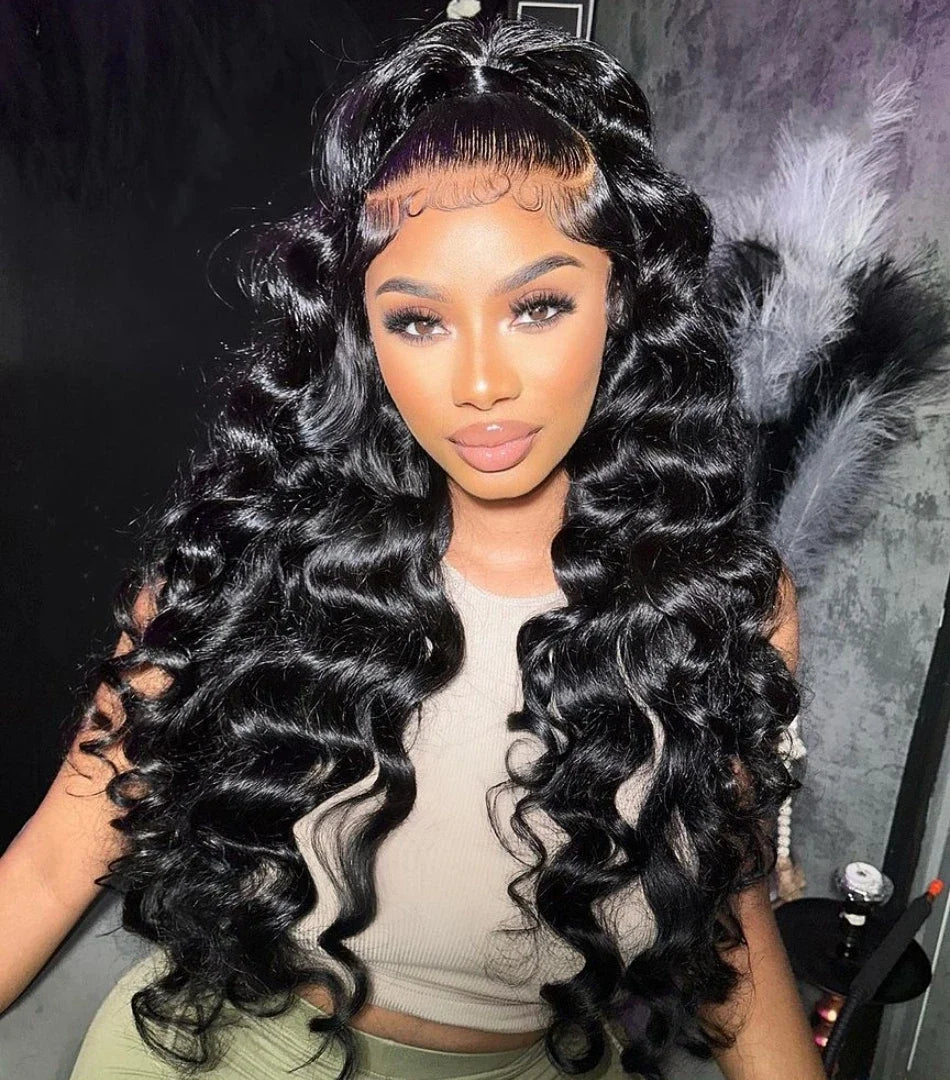 40 Inch Loose Deep Wave 13x6 HD Lace Frontal Human Hair Wig Brazilian Curly 13x4 - BeautiMass