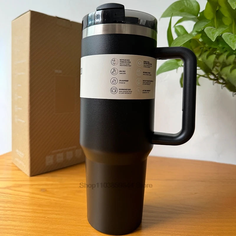 40Oz Stainless Steel Vacuum Insulated Tumbler With Lid And Straw Leakproof Flip Coffee Mugs - BeautiMass