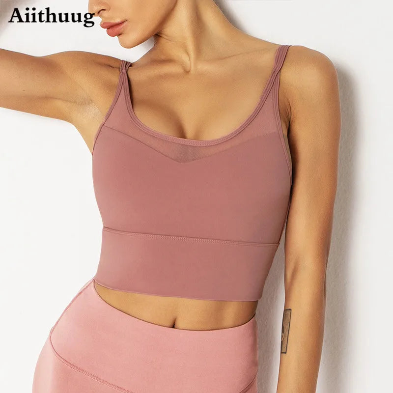 Aiithuug Yoga Bras Fitness Shirts Running Tops Sports Bras Gym Workout Crop Top Yoga Crop Tops Fitness Tank Top Running Bra BeautiMass